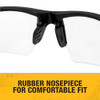 DEWALT (1-Pair) Unisex DPG100 Half Frame Comfort Fit Protective Eyewear Black Frame Clear Lens