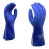 CORDOVA - FLEX RITE (Pack of 12) Size Medium 12" Blue Supported PVC Gloves, Knit Lining, Textured Finish