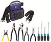 IDEAL INDUSTRIES INC. 1-Piece Kit Professional Electricians Kit - (4) Pliers, (1) T-Stripper, (4) Screwdriver, (1) Tote Tool Bag, (1) Removable Shoulder Strap & Belt (30-729)