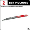 Milwaukee Electric - (5 Pack) 12IN 6 TPI Wrecker SAWZALL Blade