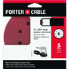 Porter-Cable 5-Pack 40 Grit 5-Inch Hook/Loop 8-Hole Disc, 735800405