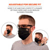 Ergodyne Skullerz (12 Pack) Two Layer Pleated Face Cover Mask, Black, 8801
