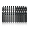 Drill America (12-Pack), 5/32" High Speed Steel Heavy Duty Split Point Stub Drill Bit  DWDST5/32, Black Oxide