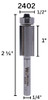 Whiteside 2402 Two Flute Flush Trim Router Bit: 1/2 Inch Cutting Diameter, 1 Inch Cutting Length, 1/4 Inch Shank, 2-5/8 Inch Overall Length, B3 Bearing