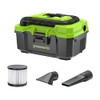 NO BOX - Greenworks VUG402 24V Brushless 3 Gallon Cordless Wet/Dry Shop Vacuum with with Hose, Crevice Tool, Floor Nozzle - TOOL ONLY