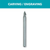 Dremel 118 Rotary Tool Accessory Carving Bit- Perfect for Wood, Plastic, Linoleum, and Soft Metals, Gray, 1/8 in