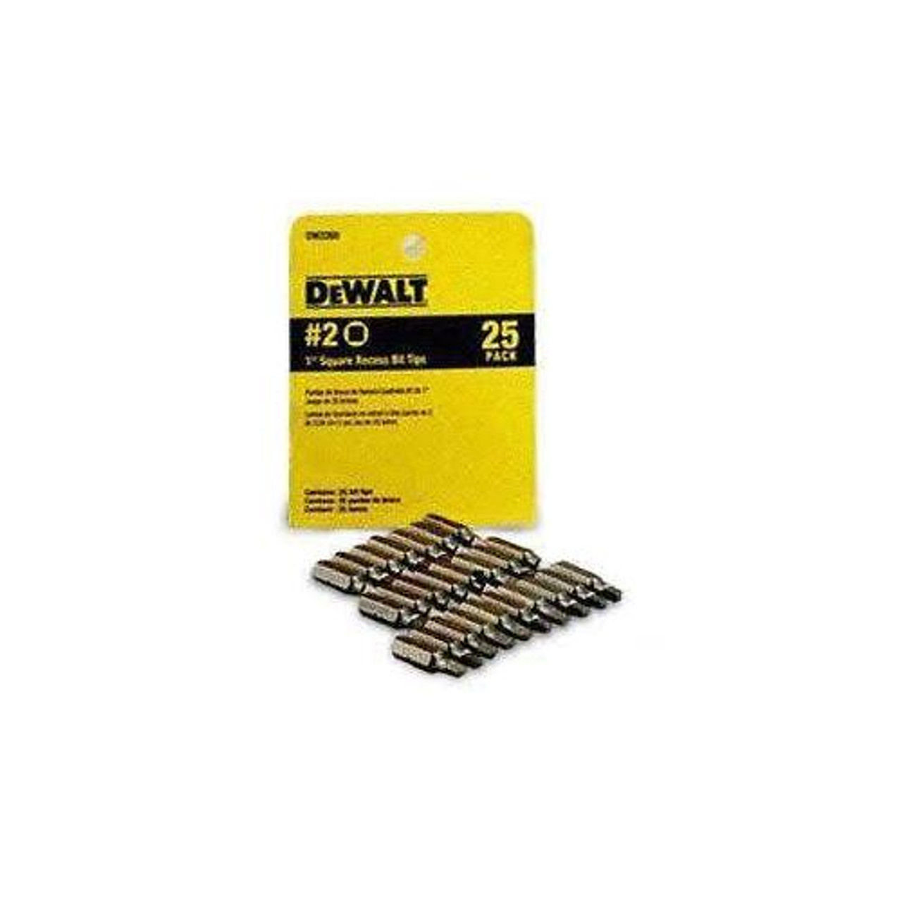 DEWALT DW2200 #2 Square Recess Bit Tip (25-Pack)