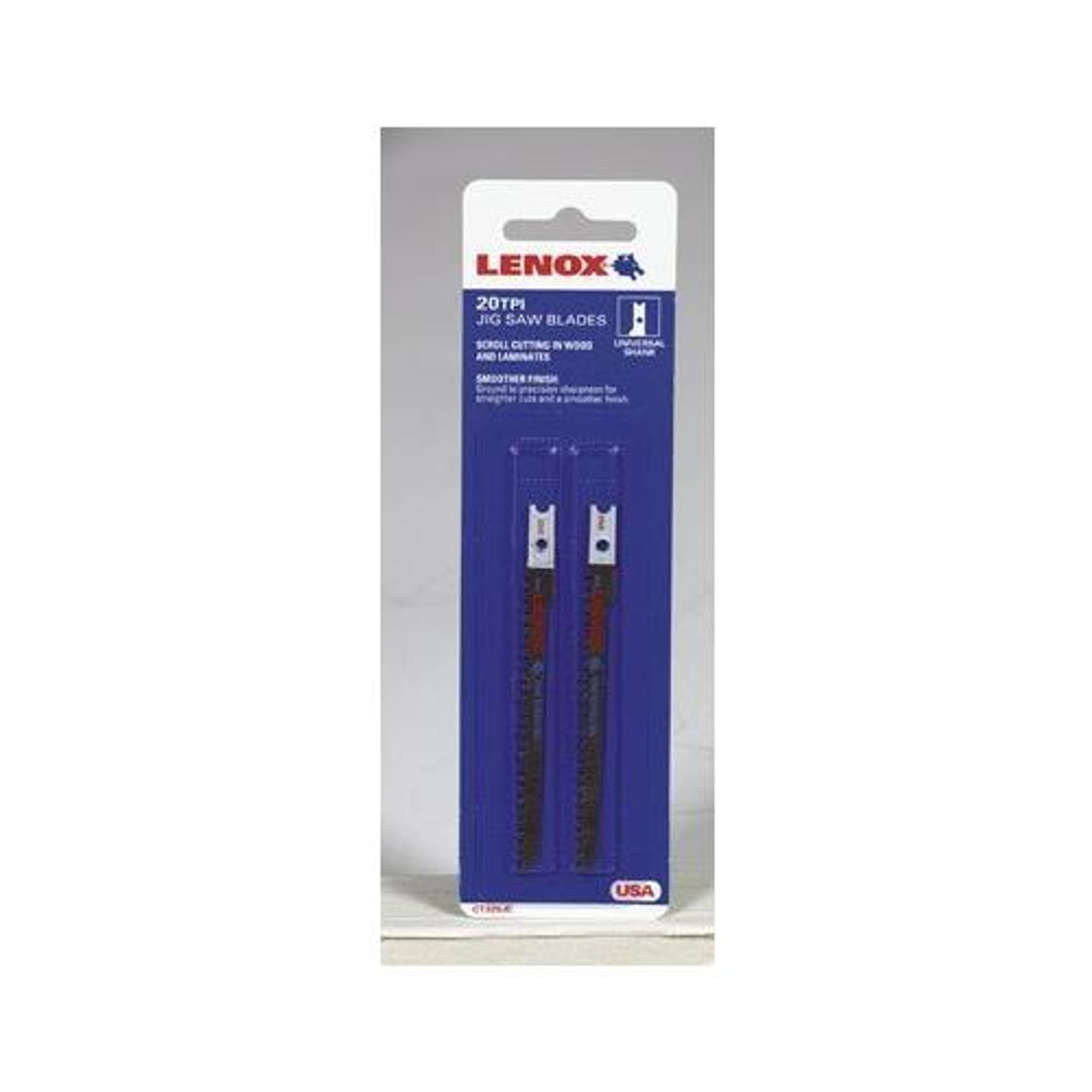 Lenox Tools 20759CT320JC U-Shank High Carbon Steel Fine Scrolling Jig Saw Blade, 3-5/8-Inch x 3/16-Inch x 20 TPI, 2-Pack