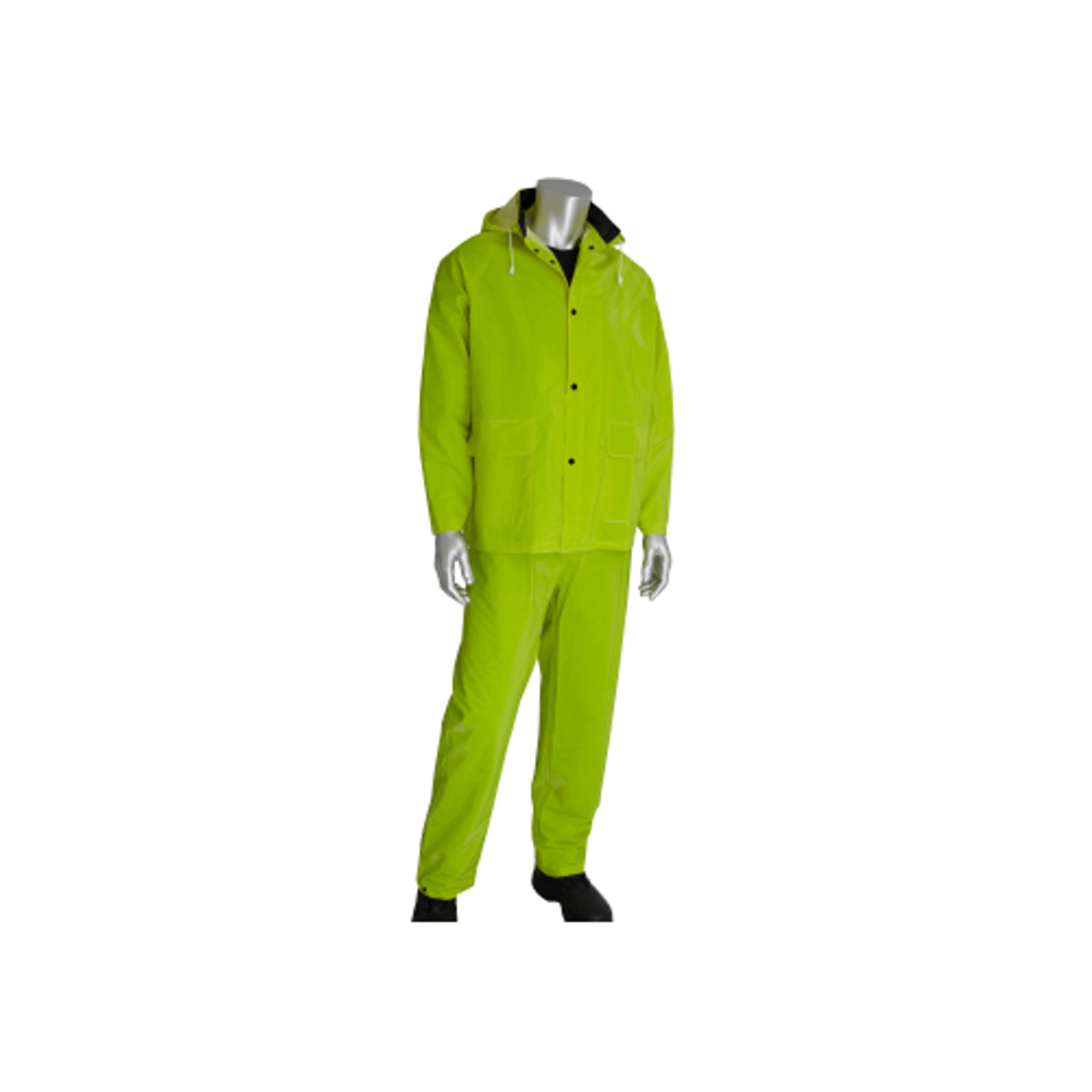 PIP Falcon 3 Piece Hi-Vis Lime Color Rainsuit Small