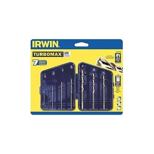 Irwin Tools 3018012SM TURBOMAX High-Speed Steel Drill Bit Set, 7 Piece