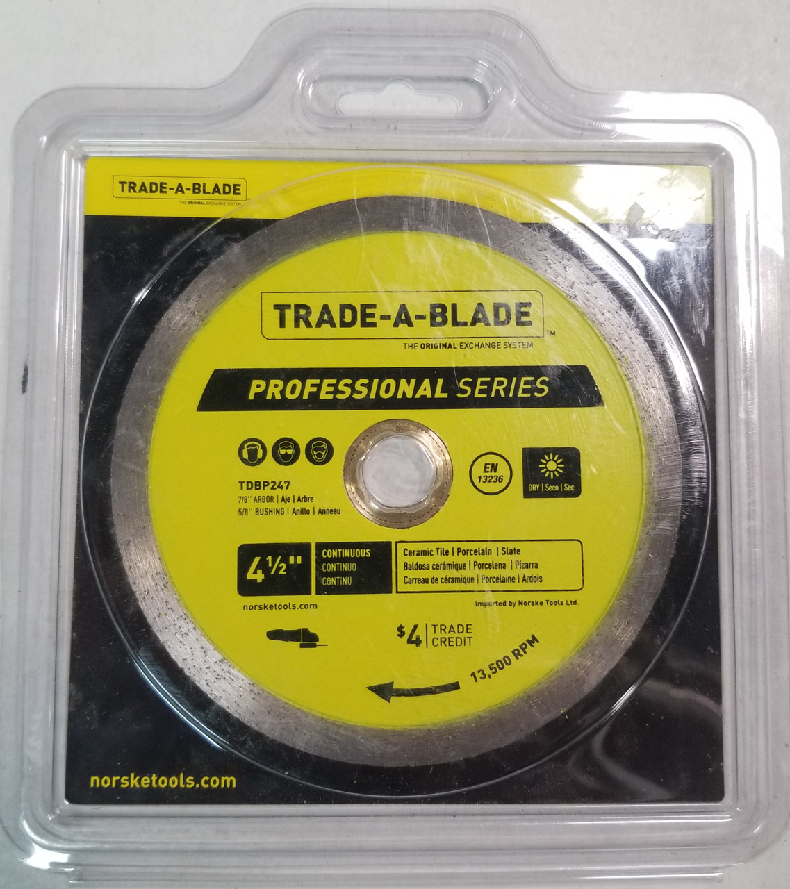 Trade-A-Blade TDBP247 Continuous Rim Ceramic Blade, 4-1/2"