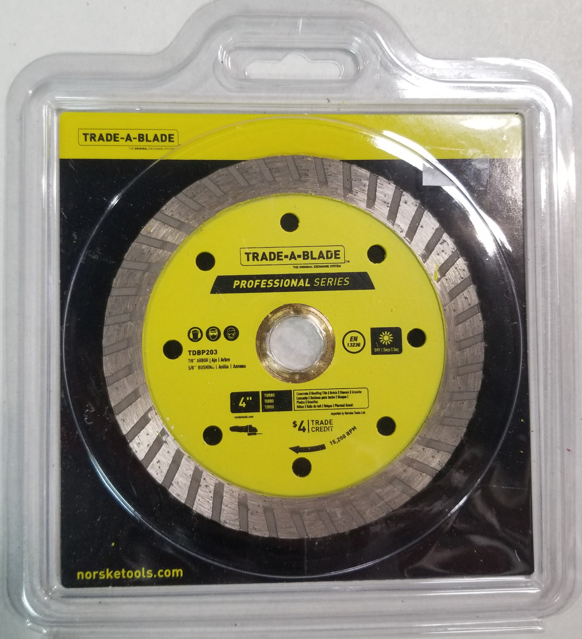 Trade-A-Blade TDBP203 Diamond Turbo Blade, 4"