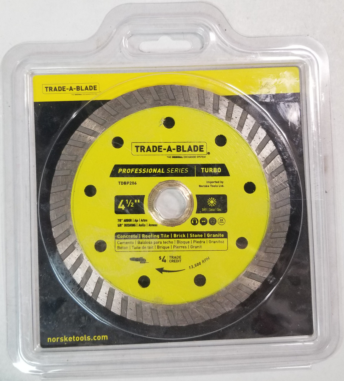 Trade-A-Blade TDBP206 Turbo Diamond Blade, 4-1/2"