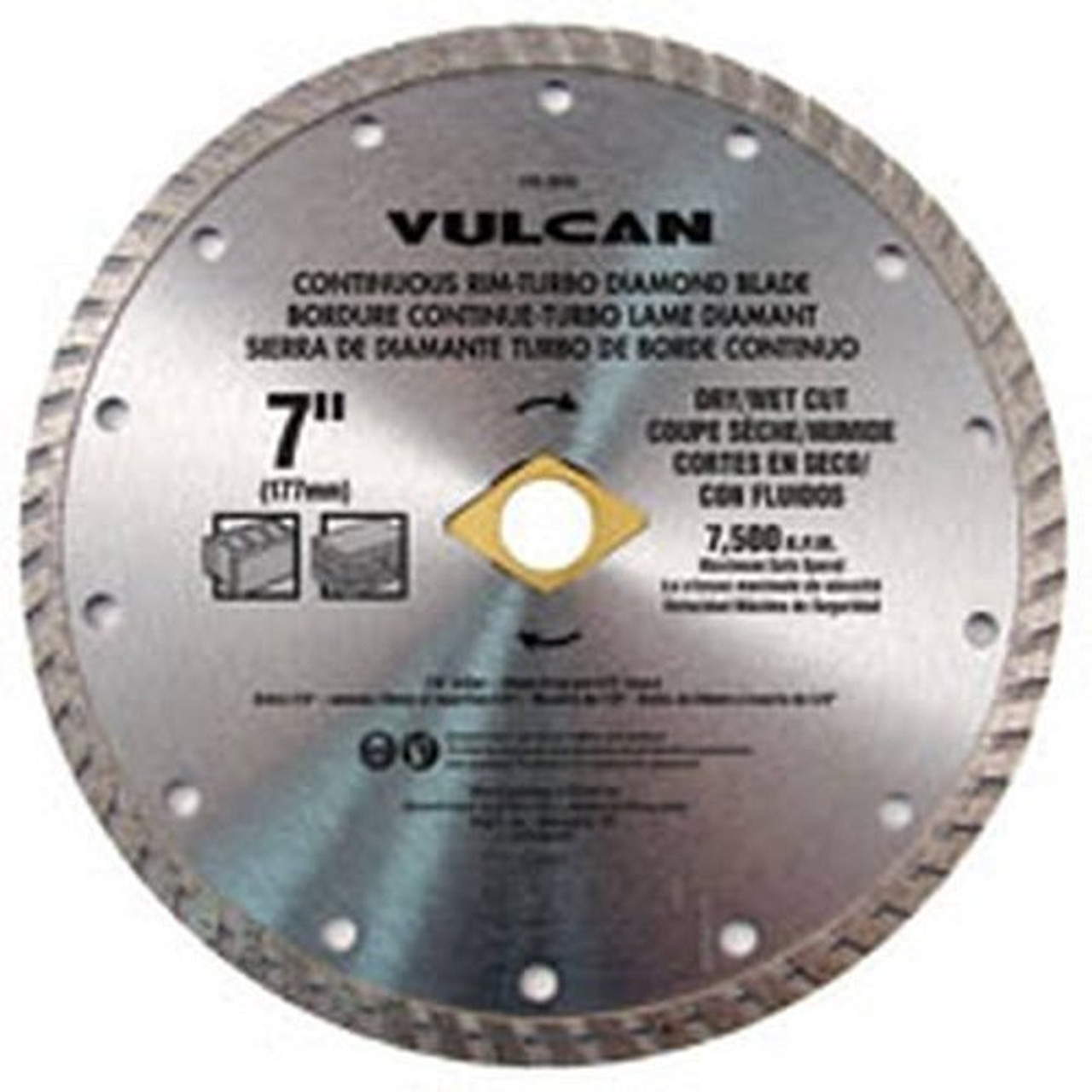 Vulcan 5802459, 7" Continuous Rim Turbo Diamond Blade Vulcan 5802459, 7" Continuous Rim Turbo Diamond Blade