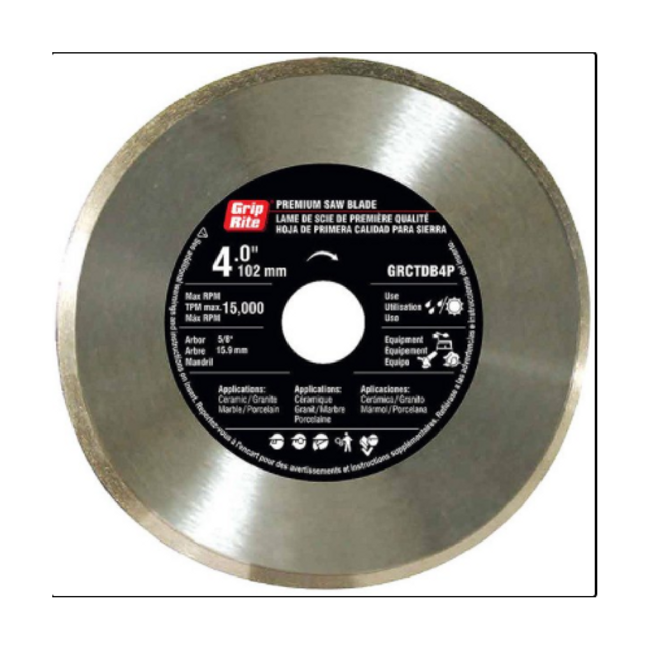 Grip Rite Diamond Premium Continuous Saw Blade 4" GRCTDB4P