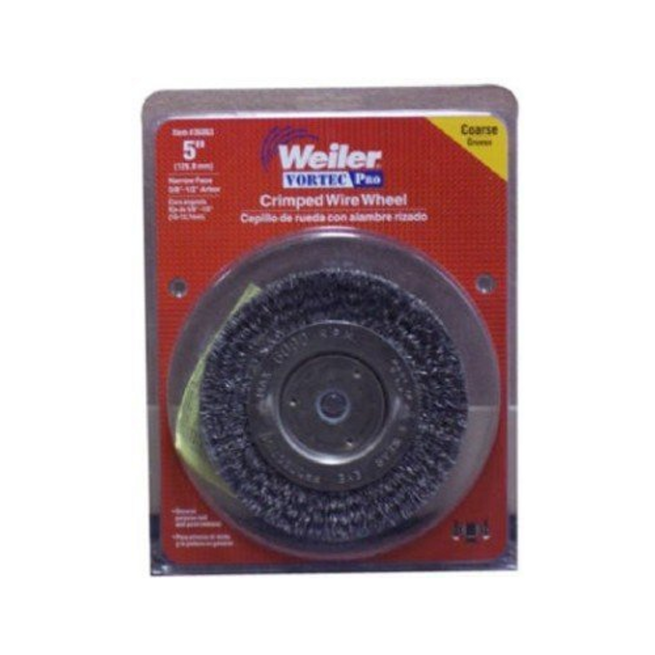 Weiler Crimped Wire Wheel 5 " Narrow Face 6000 Rpm Coarse 5/8 " - 1/2 " Arbor 36063