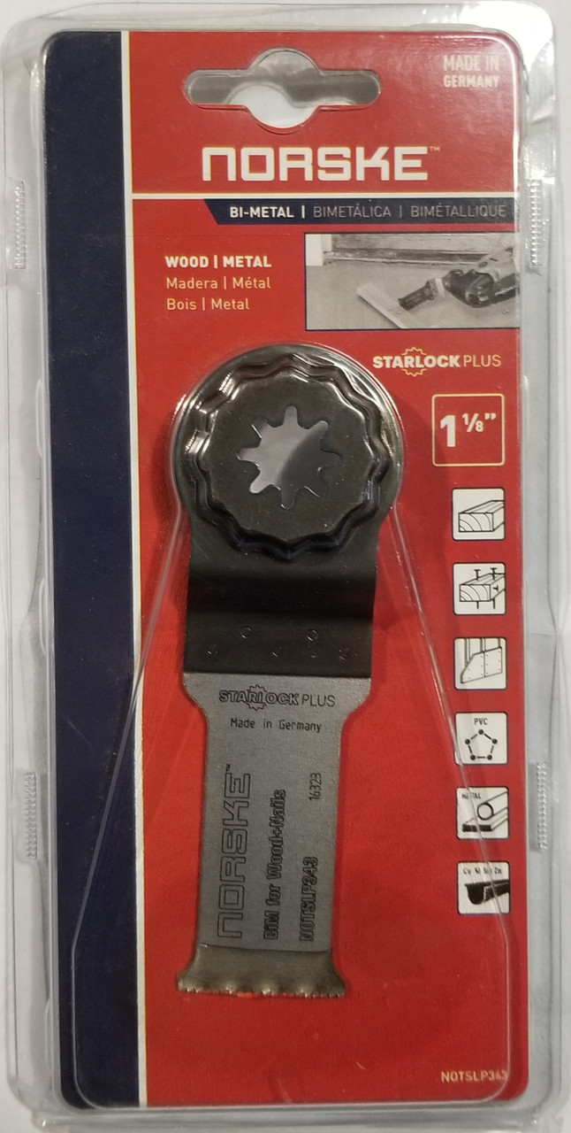 Norske NOTSLP343 StarLock Plus Wood/Metal Oscillating Blade, 1-1/8"