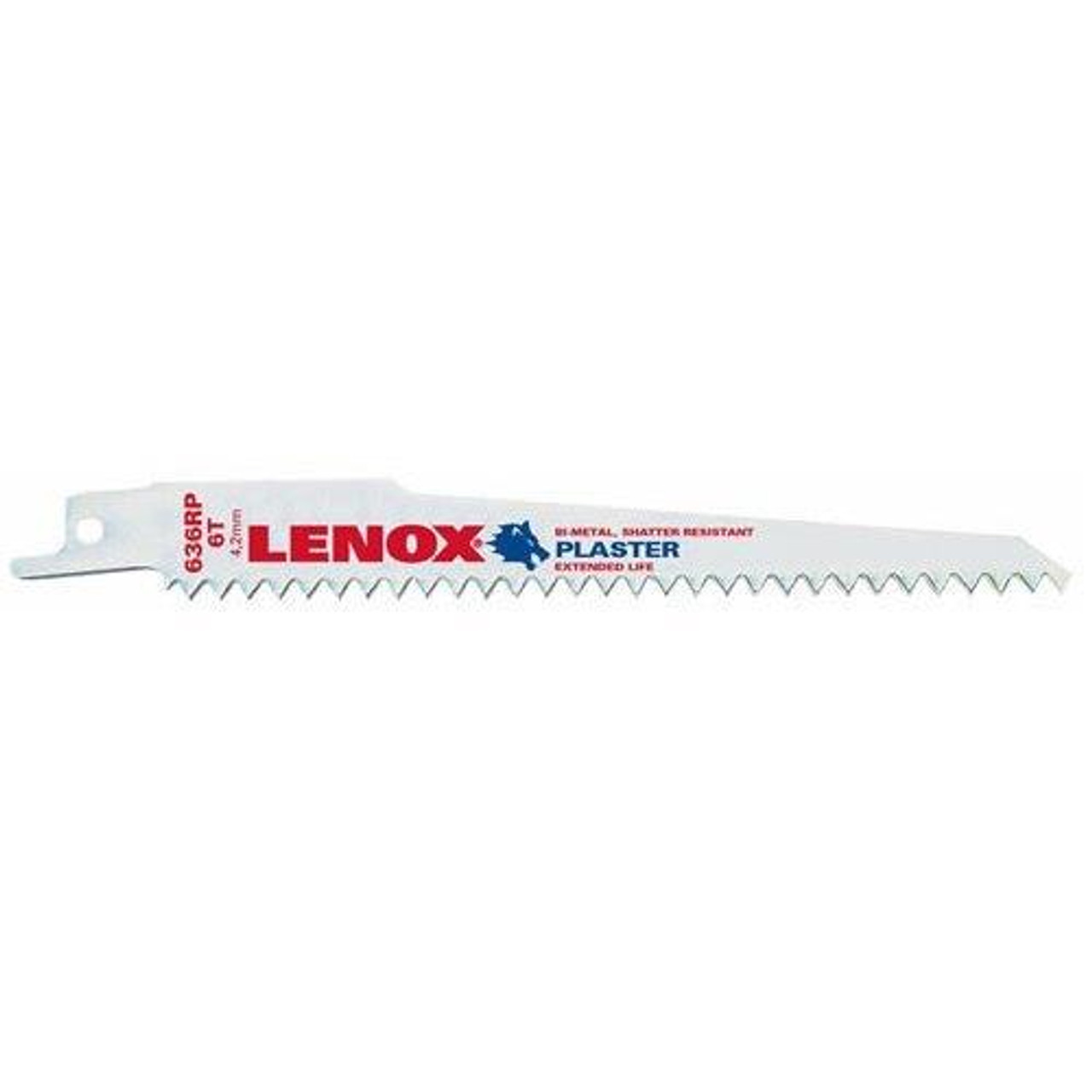 Lenox 20571-S636RP 6"" x 3/4"" x 0.050"" 6-TPI Wood Cutting Bi-Metal Reciprocating Saw Blade Single Carded