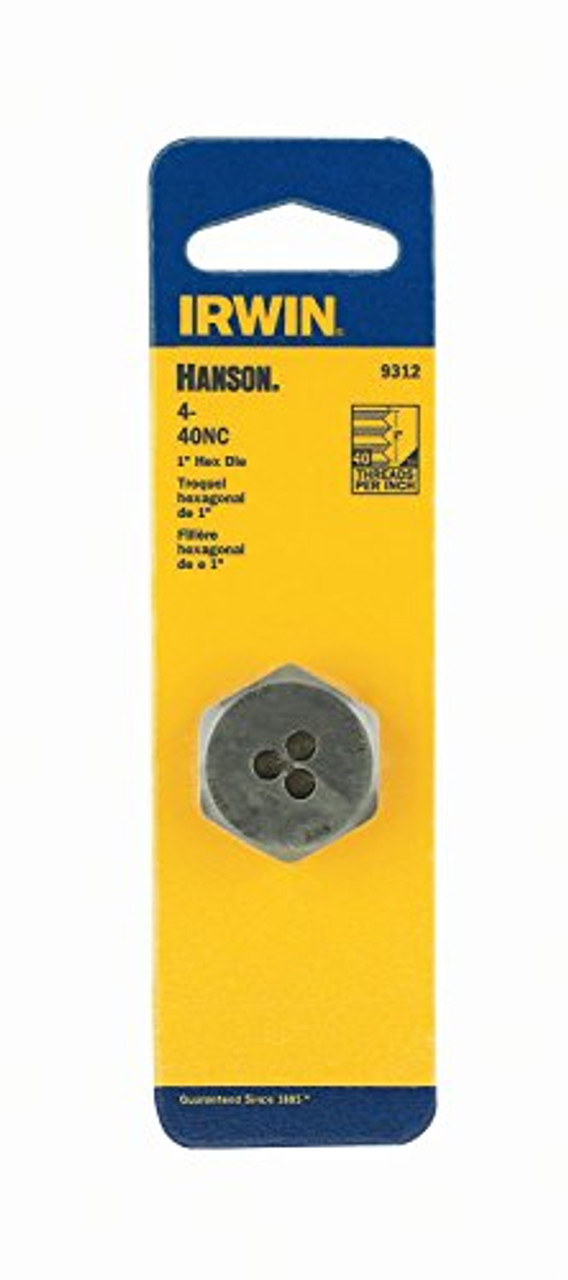 Hanson 9312 4-40 NC Hex Machine Screw Die, 1"