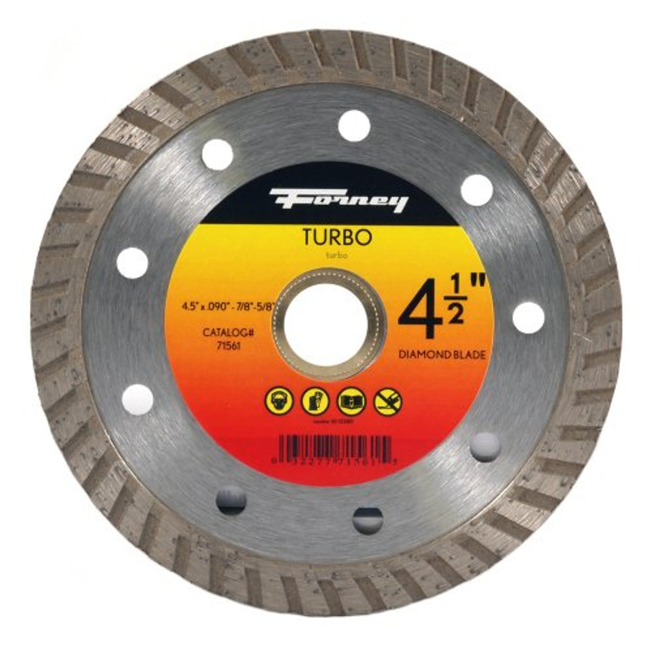Forney 71561 Diamond Turbo Continuous Rim Cut-Off Blade, 4-1/2"
