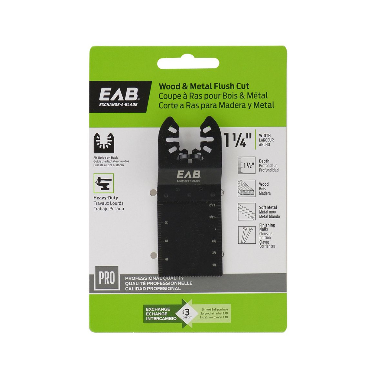 EAB 1070042 Wood & Metal Flush Cut Oscillating Blade, 1-1/4"
