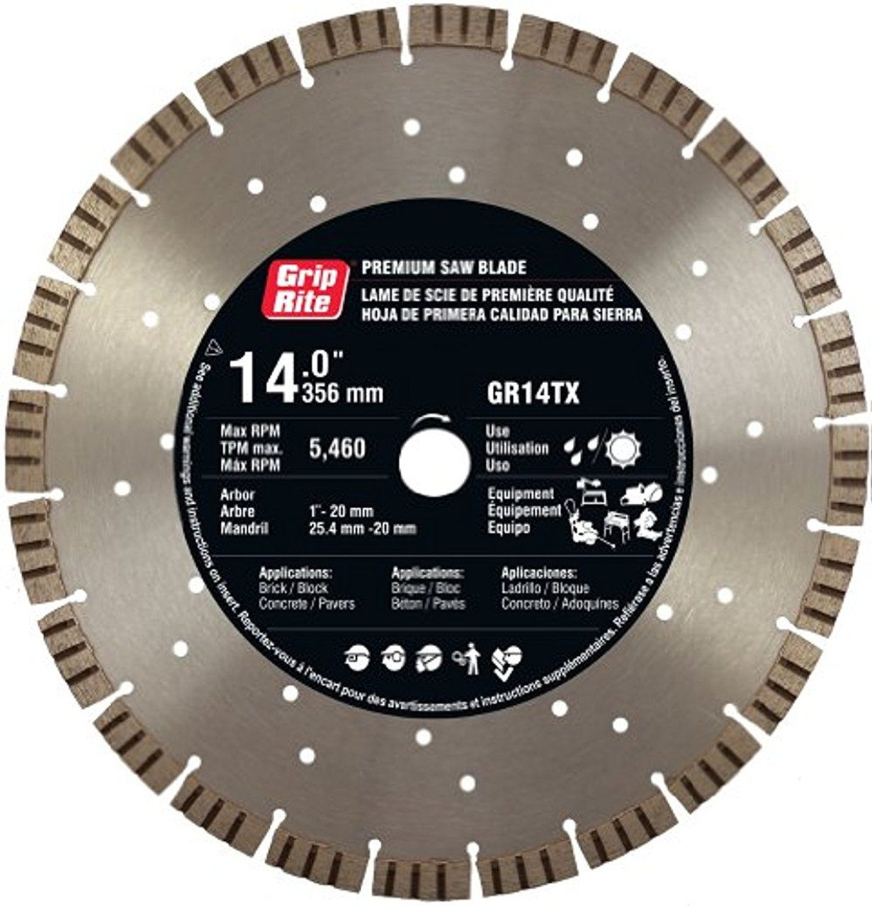 Grip-Rite GR14TX Turbo 15mm Jumbo Segment Blade, 14-Inch