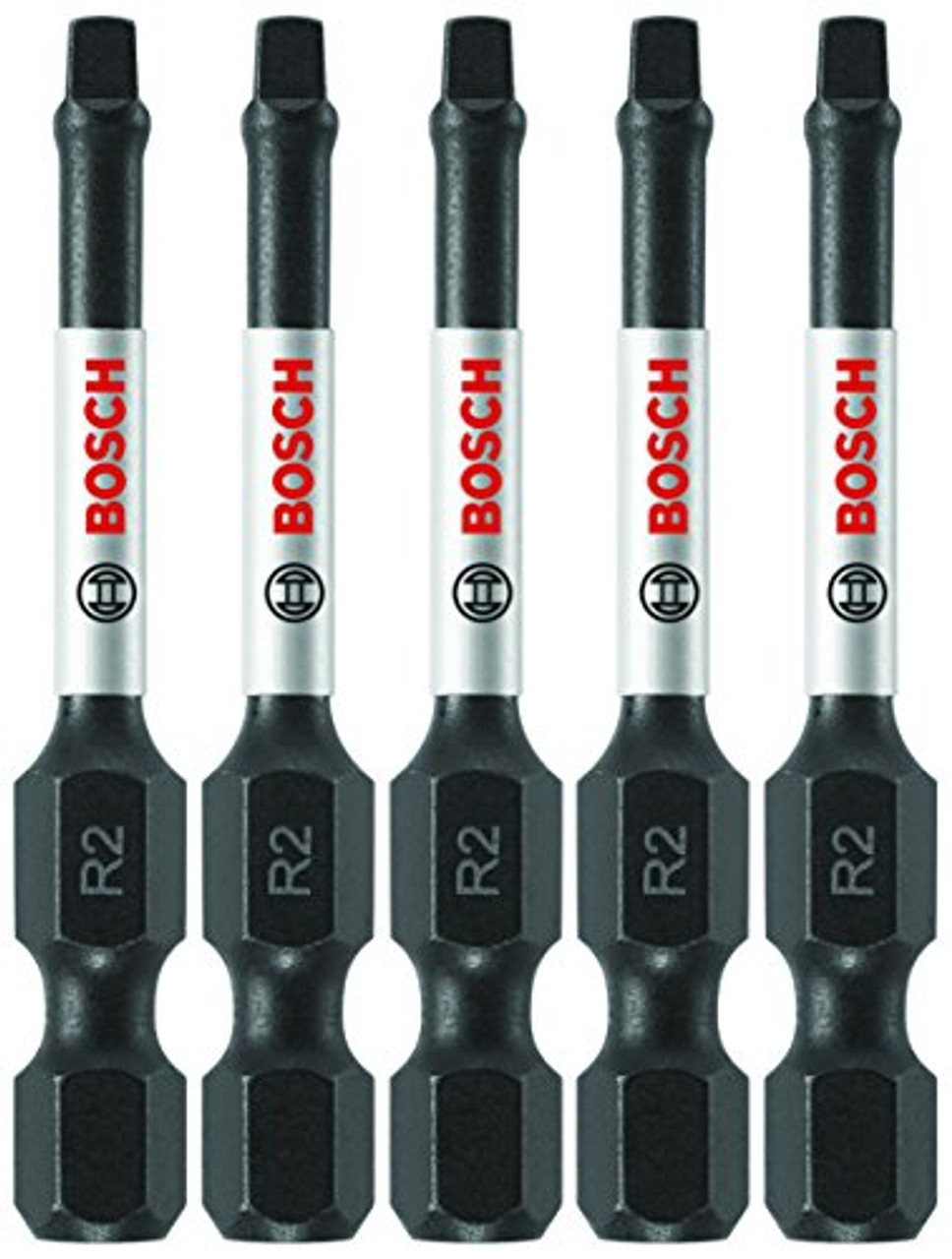 Bosch ITSQ2205 2" Square #2 Impact Tough Screwdriving Bits, 5-Pack