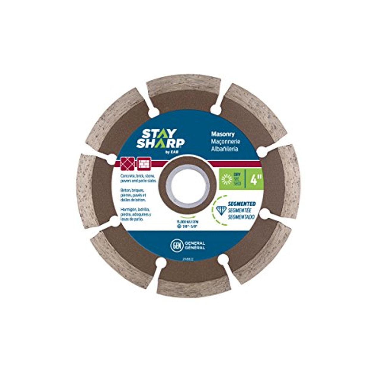 Stay Sharp 2118822 Segmented Bronze Diamond Blade, 4"