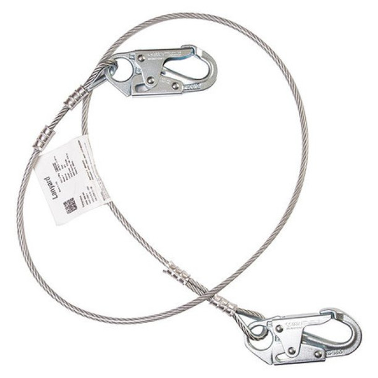 Miller 207LS/6FTG - Wire Rope, 2 Snap-On Hooks Lanyard 1/4"