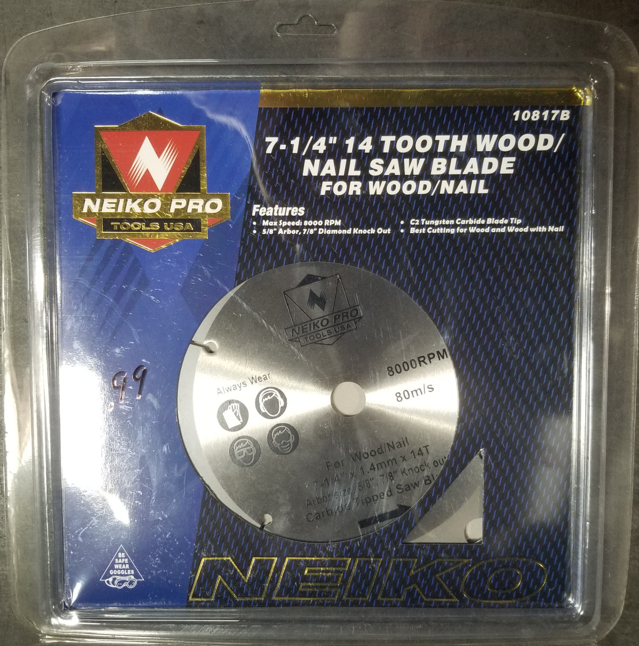 Neiko Pro 10817B Wood/Nail Saw Blade, 14T x 7-1/4"