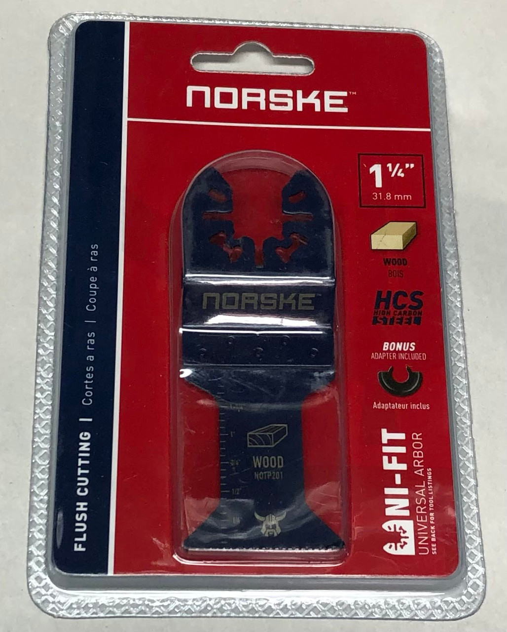 Norske NOTP201 1-1/4" Uni-Fit Wood Flush Cutting Oscillating Blade
