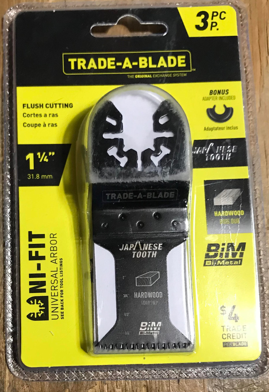 Trade-A-Blade TOTP273 3-Pack 1-1/4in Flush Cutting UniFit Oscillating Blade