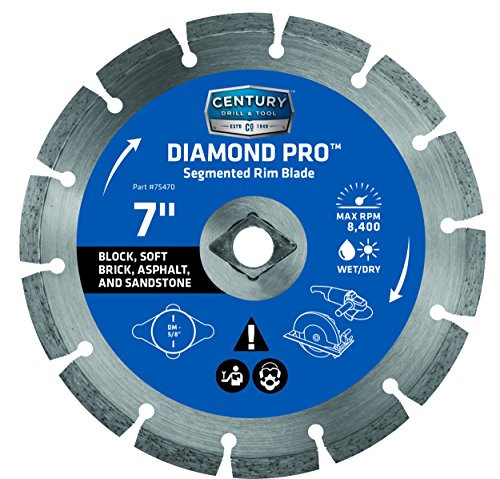 Century Drill & Tool 75470 Professional Segmented Rim Diamond Pro Saw Blade, 7"