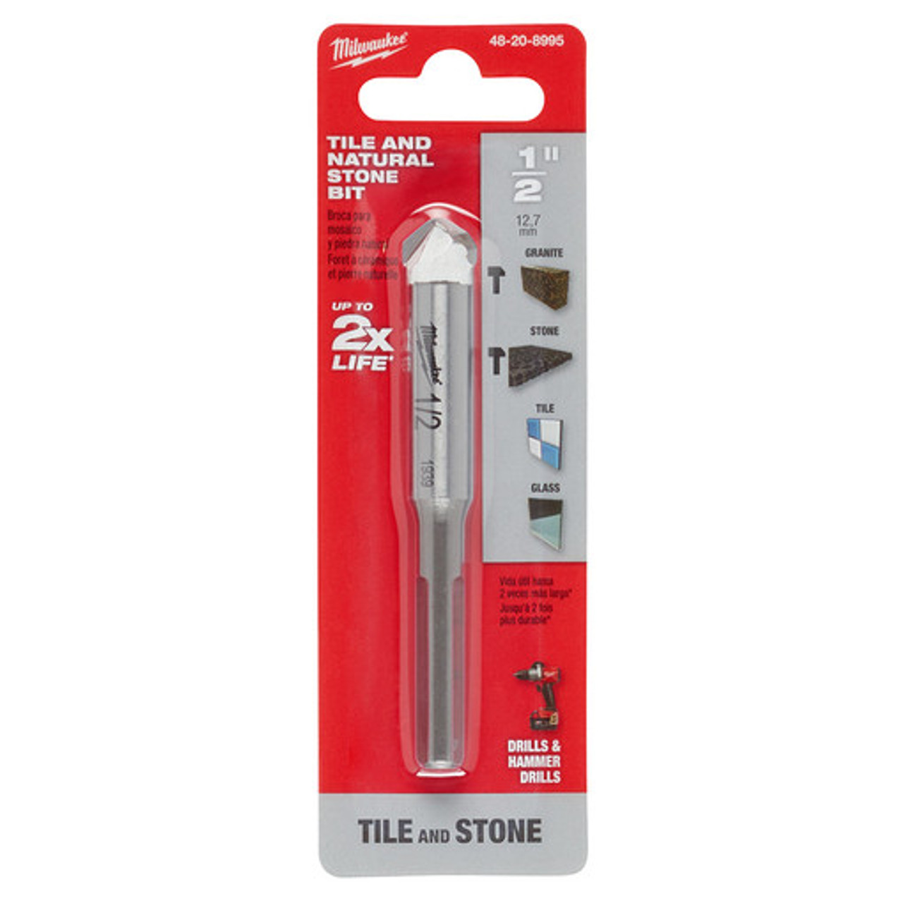 MILWAUKEE 48-20-8995 1/2" NATURAL STONE BIT