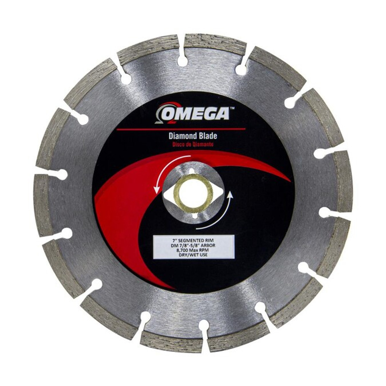 Omega MP70 Wet/Dry Segmented Diamond Blade, 7"