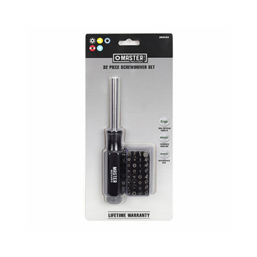 Master Mechanic 269034 Magnetic Screwdriver Bit Set, 32-Piece