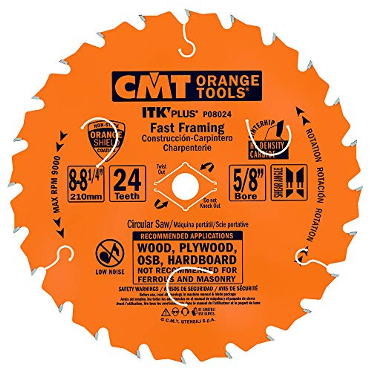 CMT P08024 ITK Plus Fast Framing Carbide Blade, 8-8-1/4" x 24 Teeth