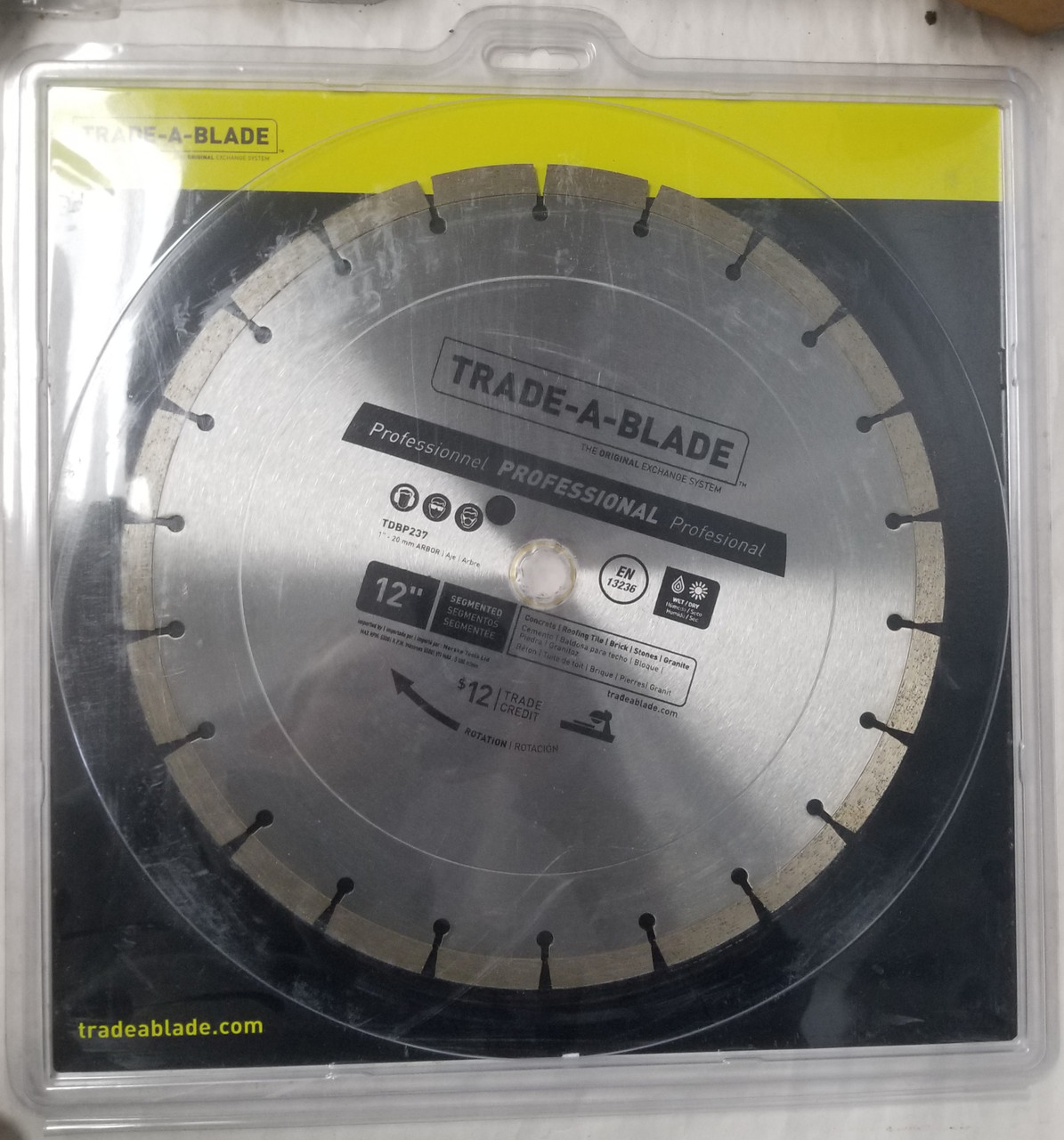 Trade-A-Blade TDBP237 Segmented Diamond Concrete Blade, 12"