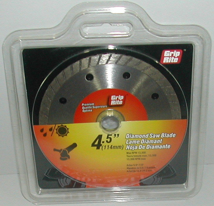 Grip Rite GRTDB45P Premium Turbo Diamond Blade, 4-1/2"