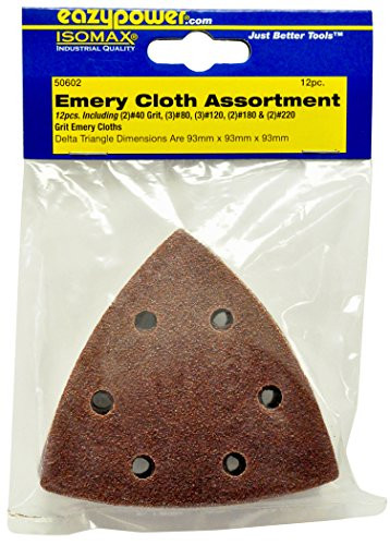 Eazypower 50602 Emery Cloth Sanding Pad Assortment, 93 x 93 x 93 mm