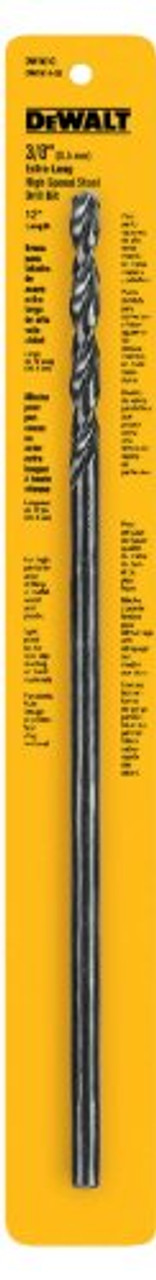 DEWALT DW1610 3/8-Inch by 12-Inch Extra Long Black Oxide Drill Bit