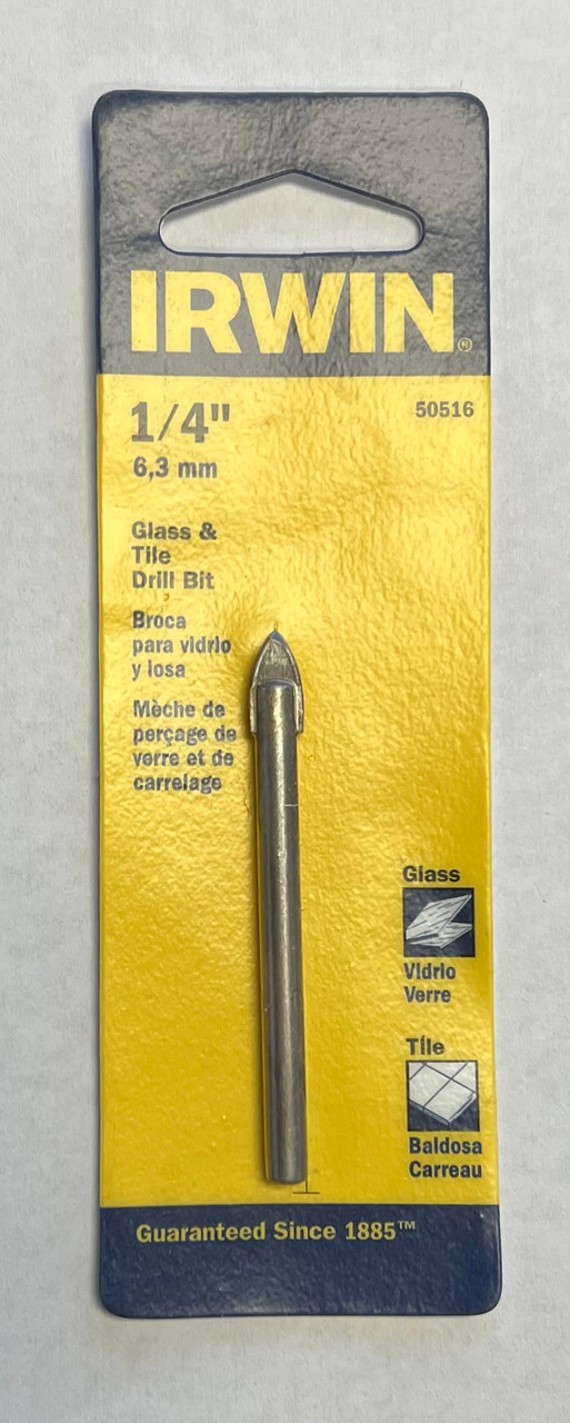 Irwin Tools 50516 Carbide Tile and Glass Drill Bit 1/4"