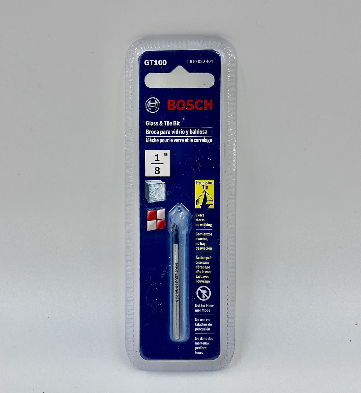 Bosch GT100 1/8-Inch Carded Glass and Tile Bit