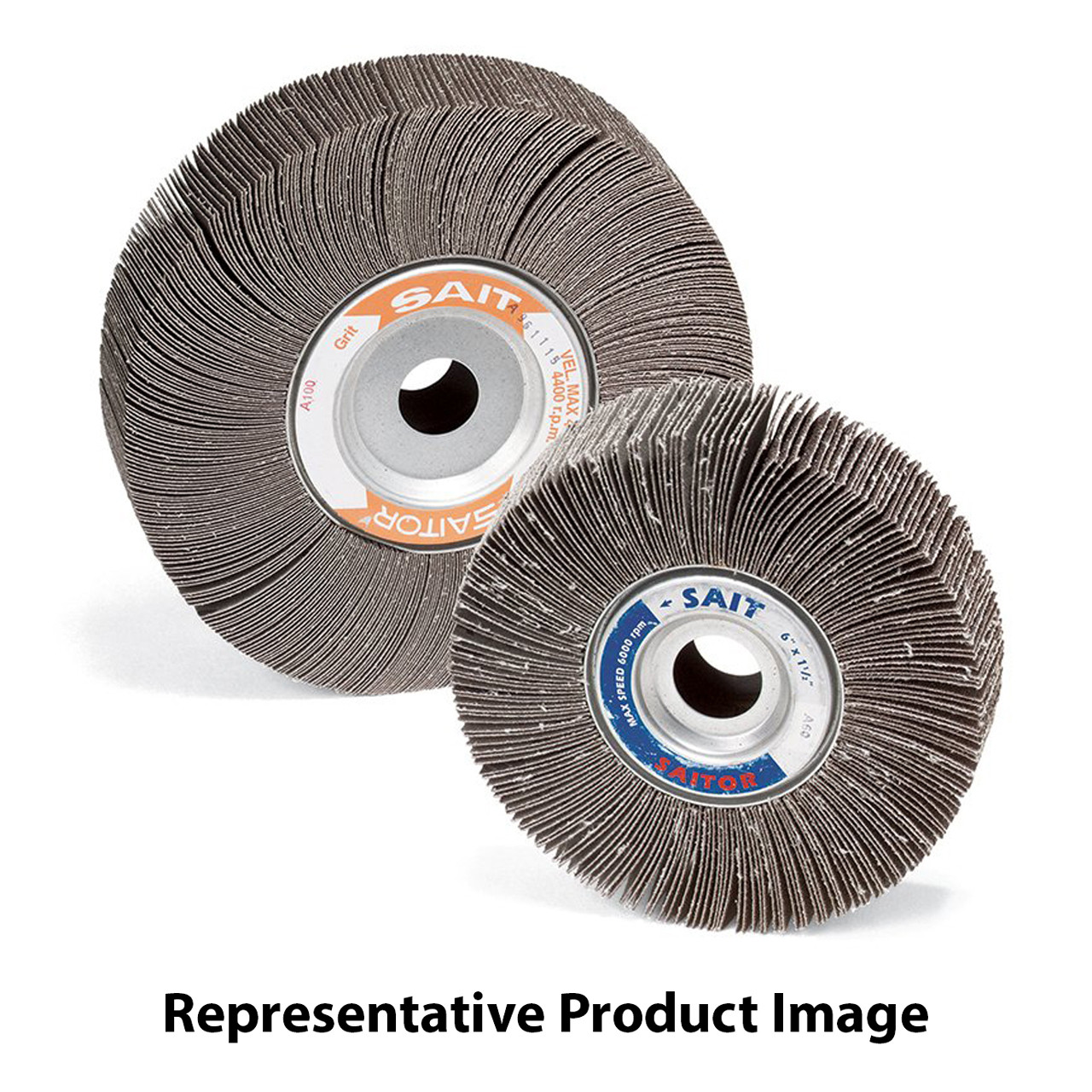 United Abrasives-SAIT 70104 2A Straight Mandrel Flap Wheels, 3" x 1" x 1/4", 240 Grit, 10-Pack