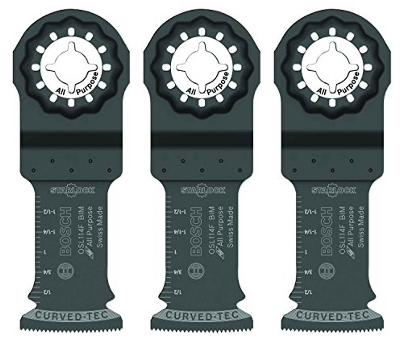 Bosch OSL114F-3 Starlock Oscillating Multi Tool Bi-Metal Plunge Cut Blade (3 Pack), 1-1/4"