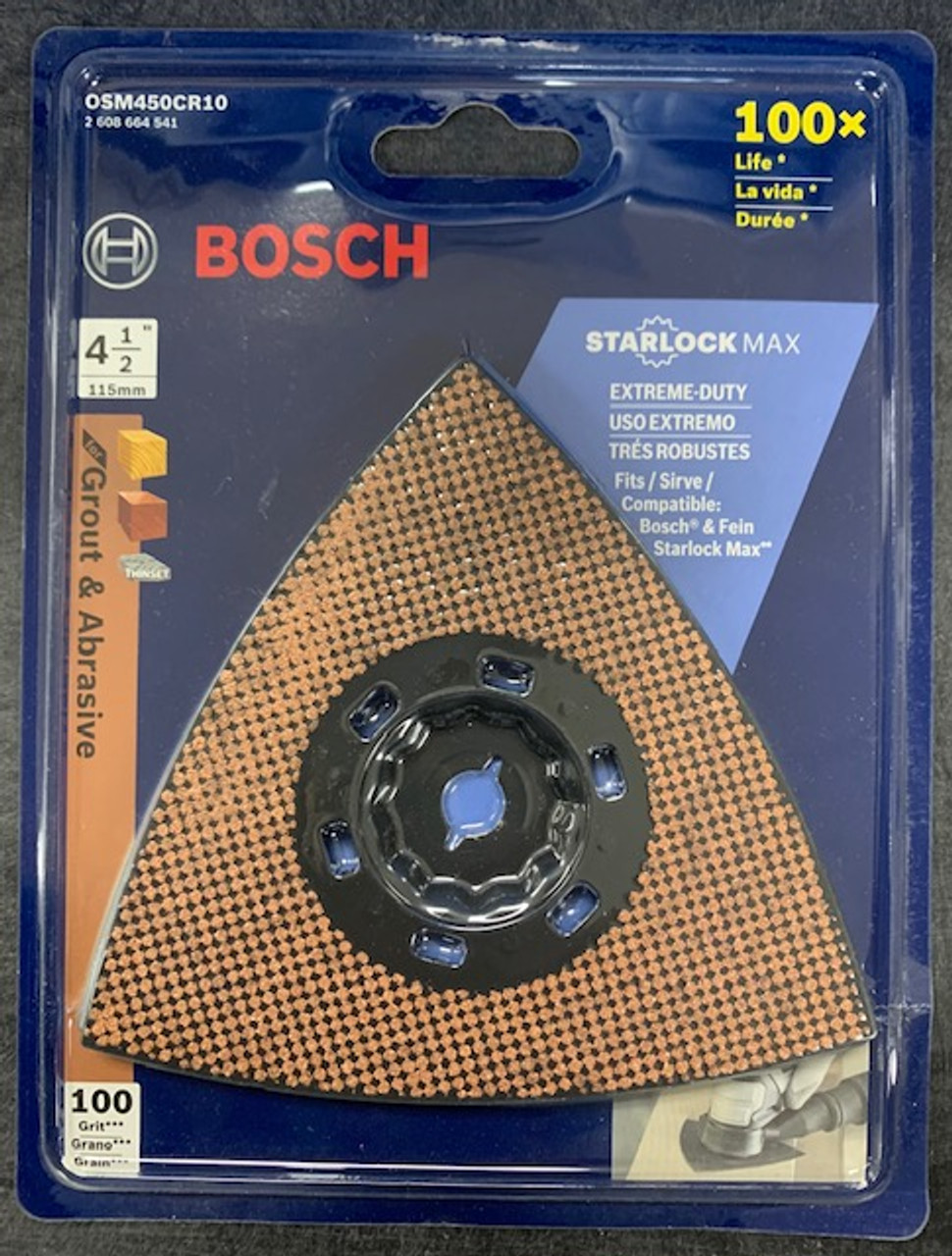 Overgang Kan worden berekend hurken BOSCH OSM450CR10 StarlockMax Oscillating Multi-Tool Carbide 100 Grit Delta  Sanding Pad - Hartmann Variety