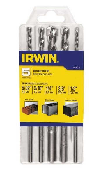 Irwin Tools 4935076 5 Piece Hammer Drill Bit Set