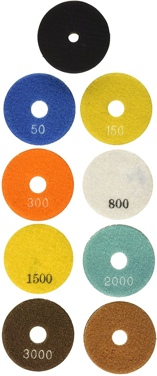 MK Diamond 157116 Premium Resin Wet Polishing Disc Kit, 3"