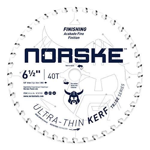 Norske NCSBT008 Thin Kerf Ultra-Fast Crosscutting Saw Blade, 6-1/2" x 40T