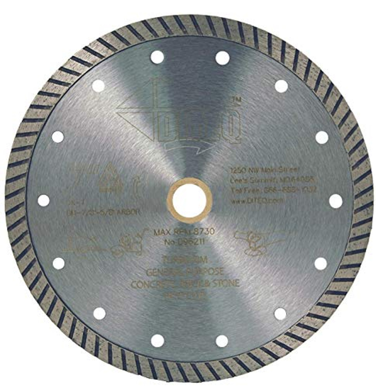 Diteq D96210 DX-T Turbo Rim Diamond Blade, 4-1/2" x .095" x 7/8"-5/8"